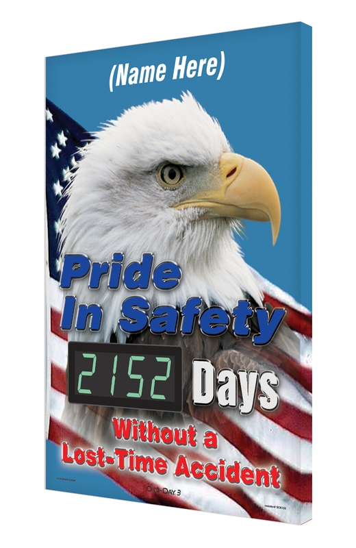 Semi-Custom Digi-Day® 3 Electronic Scoreboards: Pride In Safety - _Days Without A Lost Time Accident