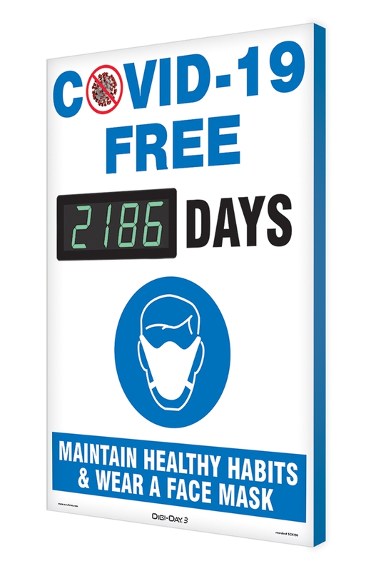 COVID-19 Free xxxx Days Maintain Healthy Habits & Wear A Face Mask