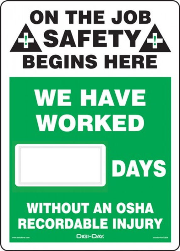 ON THE JOB SAFETY BEGINS HERE WE HAVE WORKED #### DAYS WITHOUT A LOST TIME ACCIDENT
