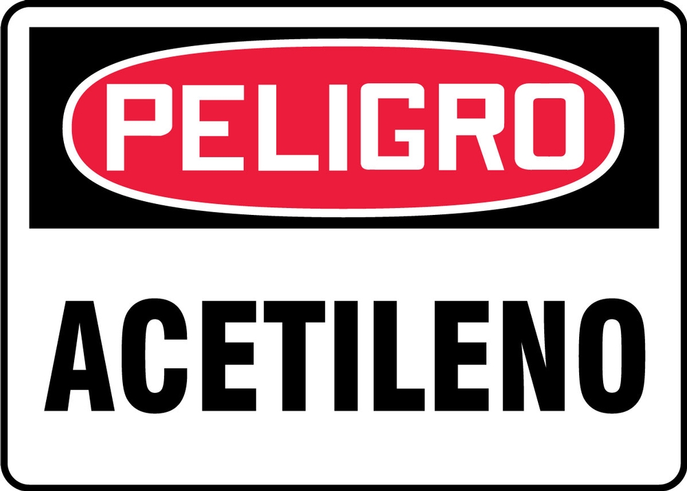 Safety Sign, Header: DANGER, Legend: DANGER ACETYLENE