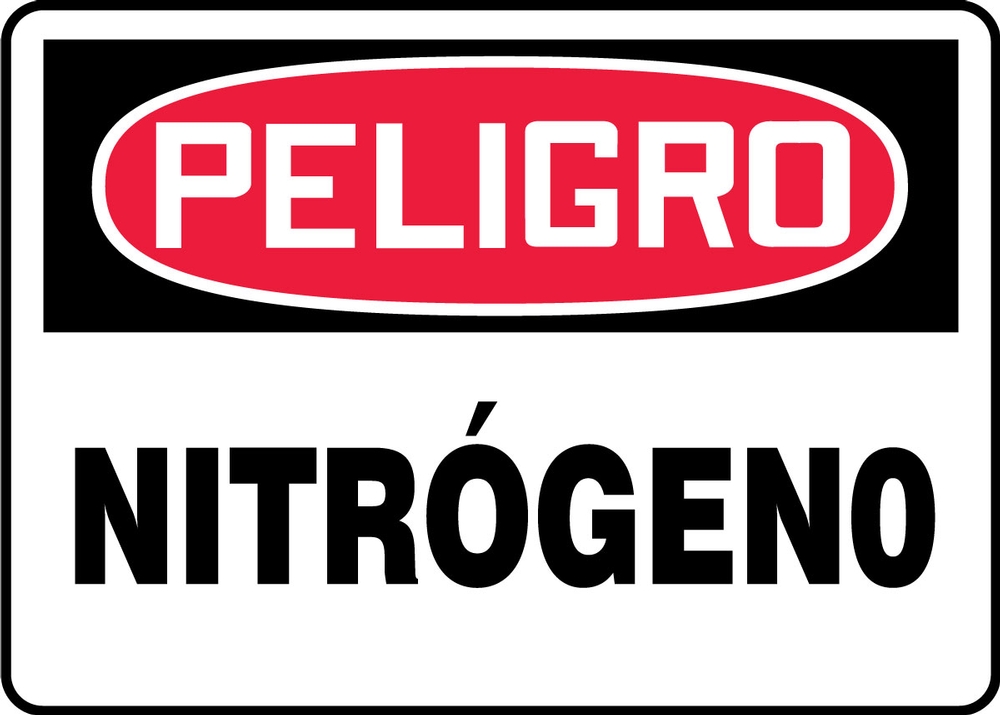 Safety Sign, Header: DANGER, Legend: NITROGEN