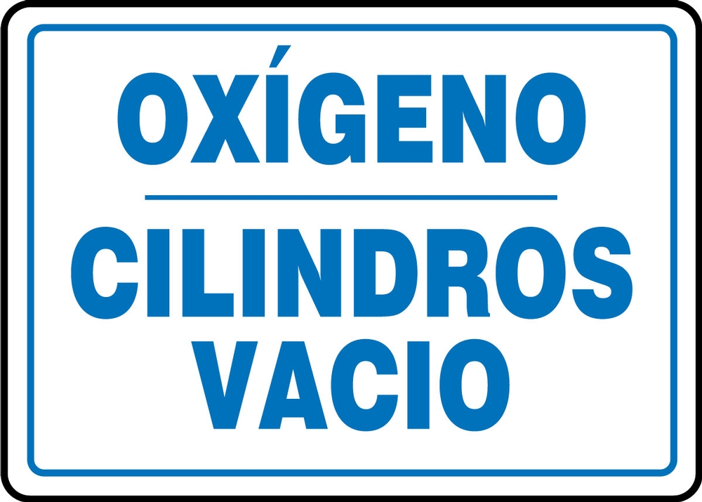 Safety Sign, Header: OXYGEN, Legend: EMPTY CYLINDERS