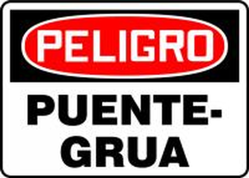 Safety Sign, Header: DANGER, Legend: DANGER CRANE OVERHEAD