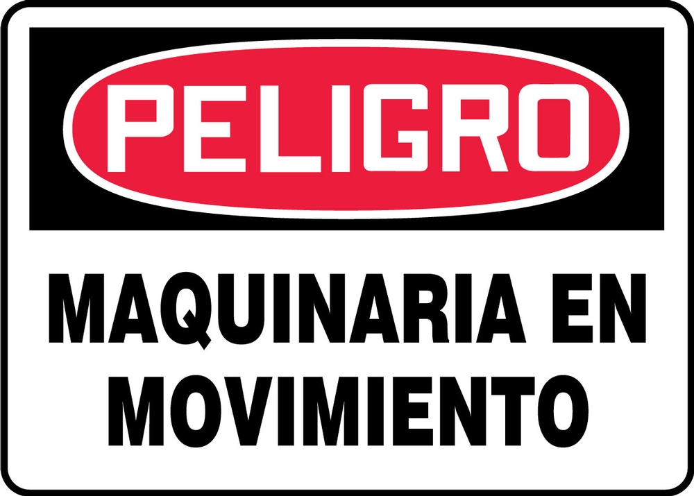 Safety Sign, Header: DANGER, Legend: MOVING MACHINERY