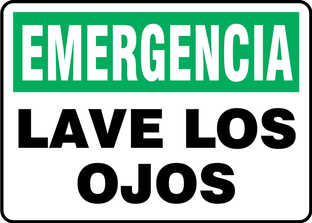 Safety Sign, Legend: EMERGENCY EYE WASH