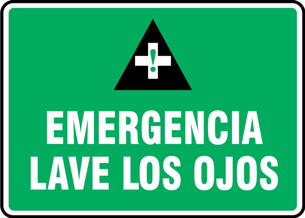 Safety Sign, Legend: EMERGENCY EYE WASH (W/GRAPHIC)