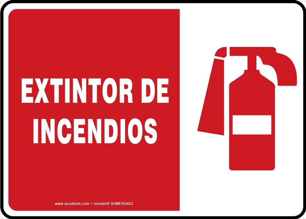 Safety Sign, Legend: FIRE EXTINGUISHER (W/GRAPHIC)