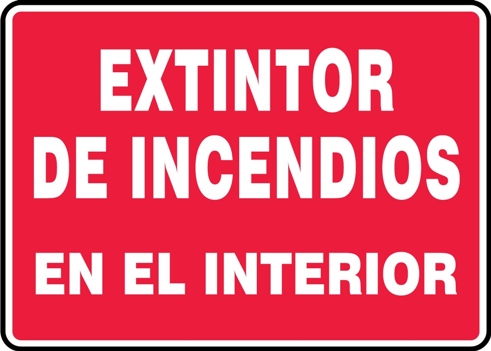 Safety Sign, Legend: FIRE EXTINGUISHER INSIDE