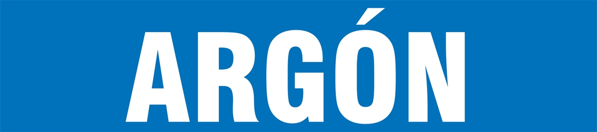 Pipe Marker, Legend: ARGÓN (WHITE ON BLUE)