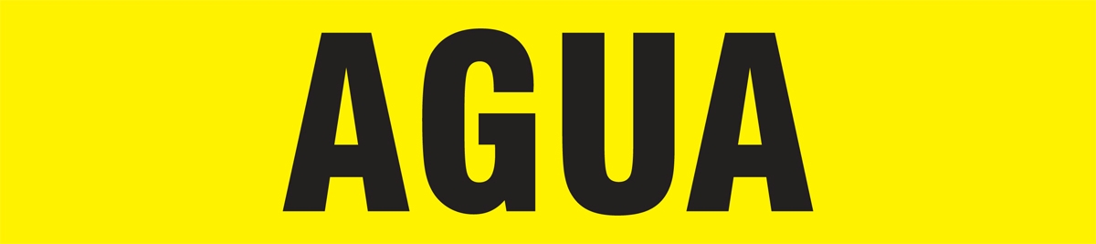 Pipe Marker, Legend: AGUA (BLACK ON YELLOW)