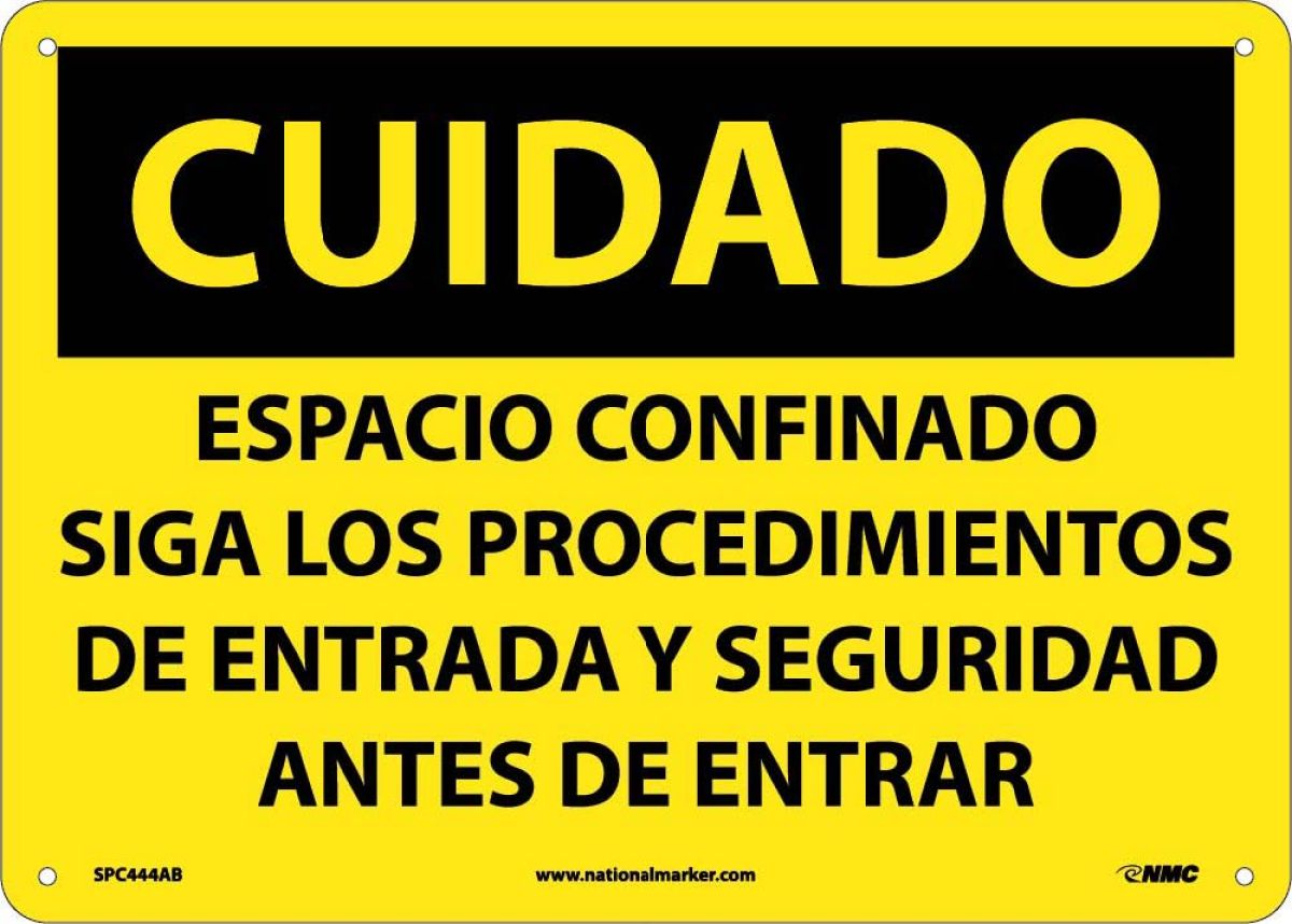 CAUTION CONFINED SPACE SIGN - SPANISH