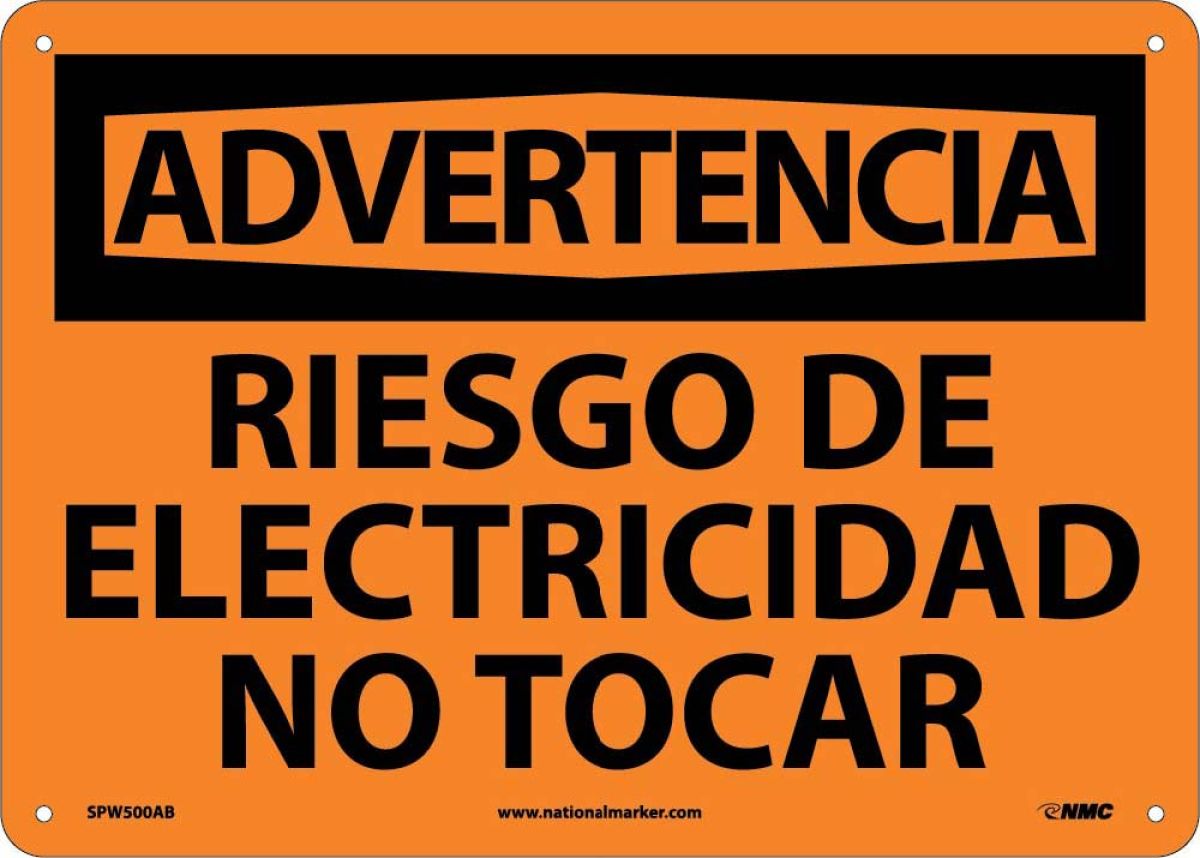 WARNING RISK OF ELECTRICITY DO NOT TOUCH SIGN - SPANISH
