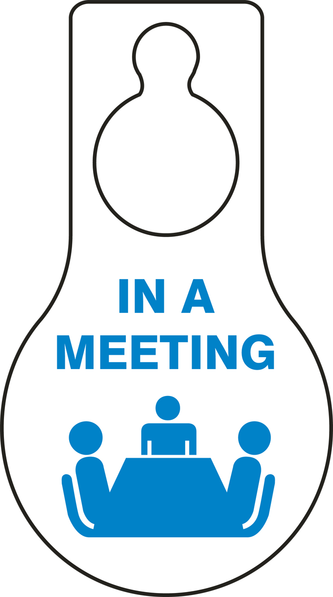 Meeting in Progress / Be Right Back Door Knob Hanger Tag, SKU: TG-0946