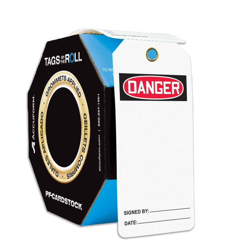 OSHA Danger Tags-By-The-Roll With Grommets: (Blank)