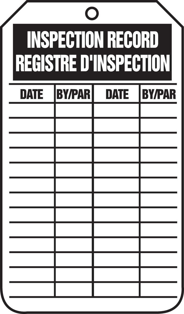 INSPECTION RECORD / REGISTRE D'INSPECTION ...