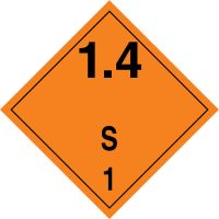Explosive Warning Sign 1.4S placard truck 