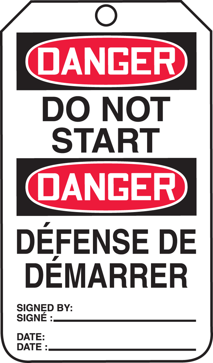 DANGER DO NOT START (English/French)