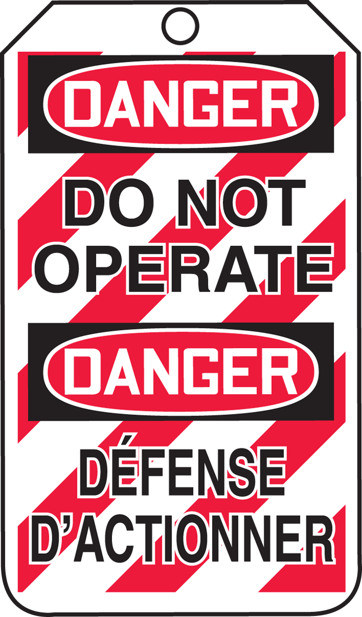 DANGER DO NOT OPERATE (LOCK OUT TAG) (English/French)