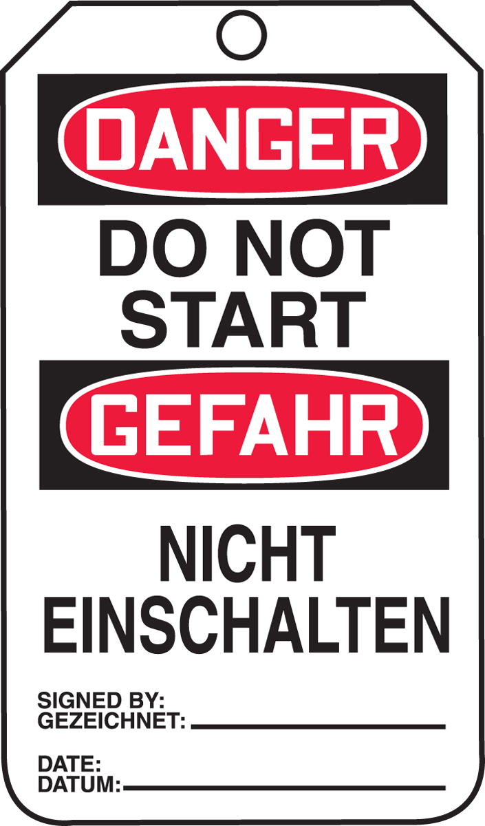 DANGER DO NOT START(English/German)