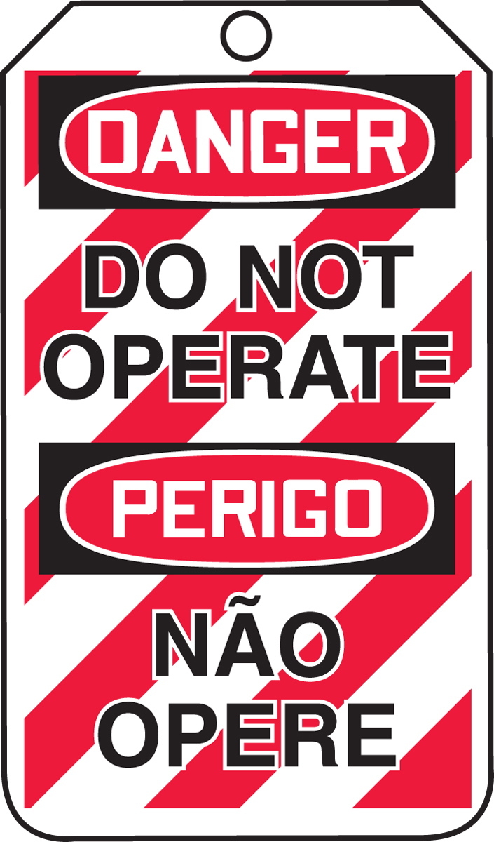 DANGER DO NOT OPERATE (LOCK OUT TAG) (English/Portuguese - Brazilian Dialect)