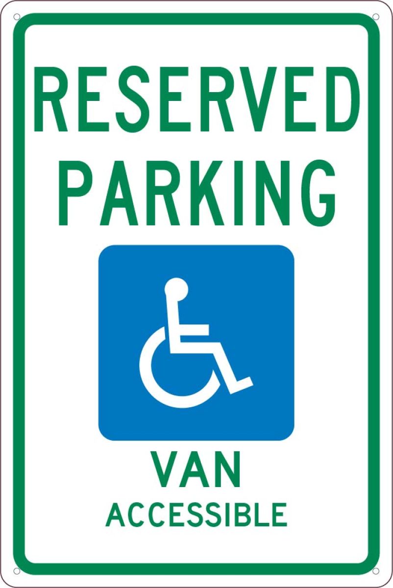 STATE RESERVED PARKING HANDICAPPED VAN ACCESSIBLE MICHIGAN SIGN