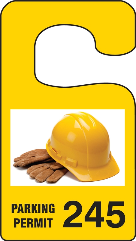PARKING PERMIT - IMAGE OF HARD HAT/GLOVES (###)