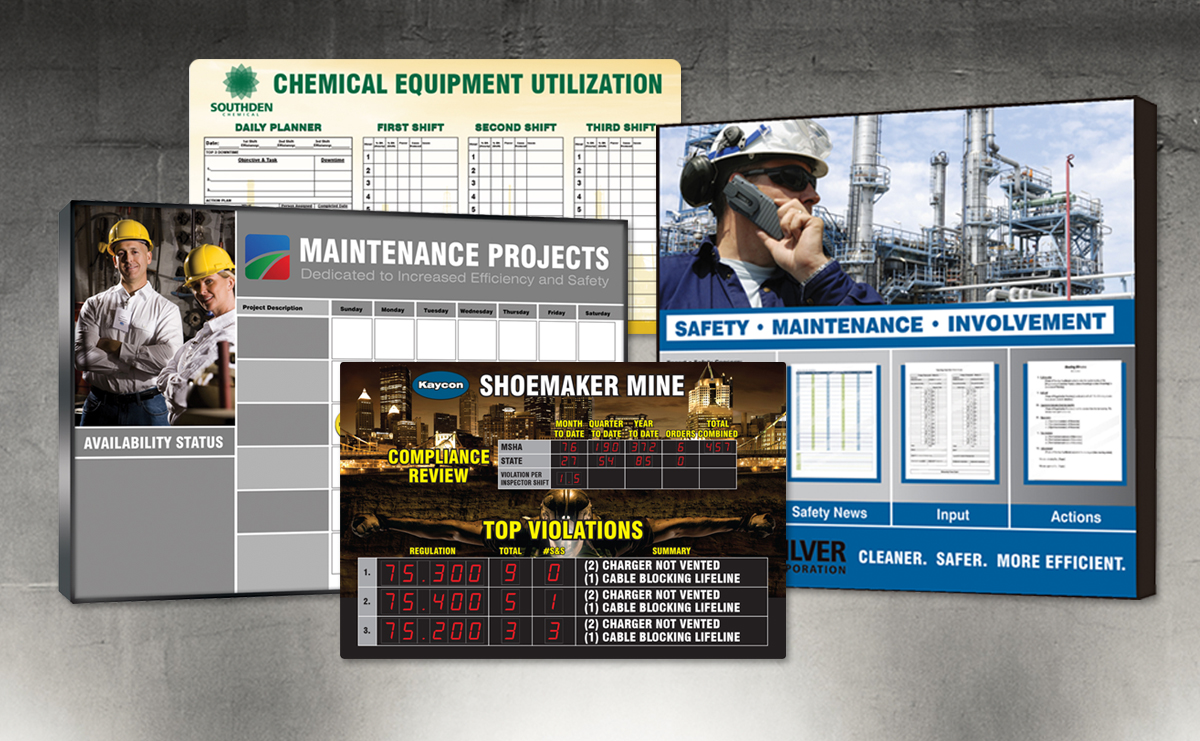 Total Pro with Total Productive Maintenance, T P M tracking boards