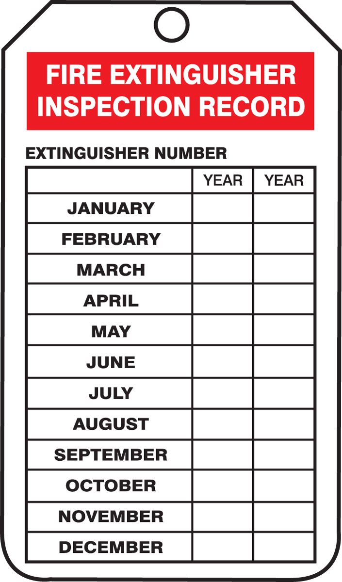 Safehouse Signs LT-205 Fire Extinguisher Tags, 6X3, Laminated Tag