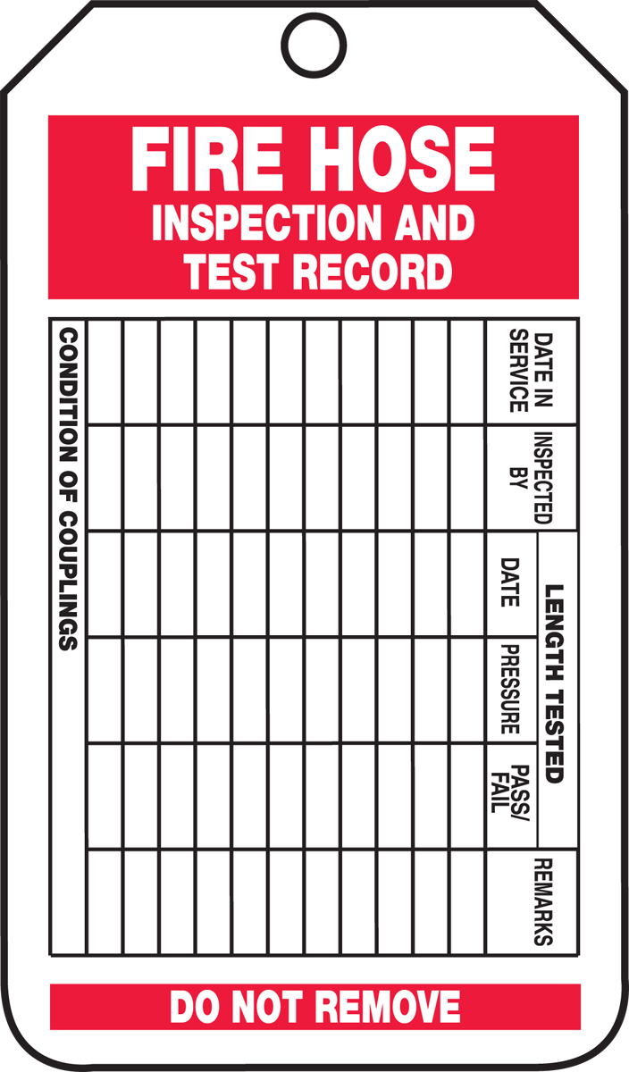 FIRE HOSE INSPECTION AND TEST RECORD