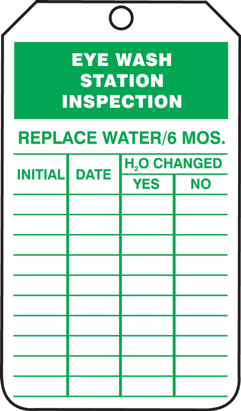 EYE WASH STATION INSPECTION - JUMBO TAG