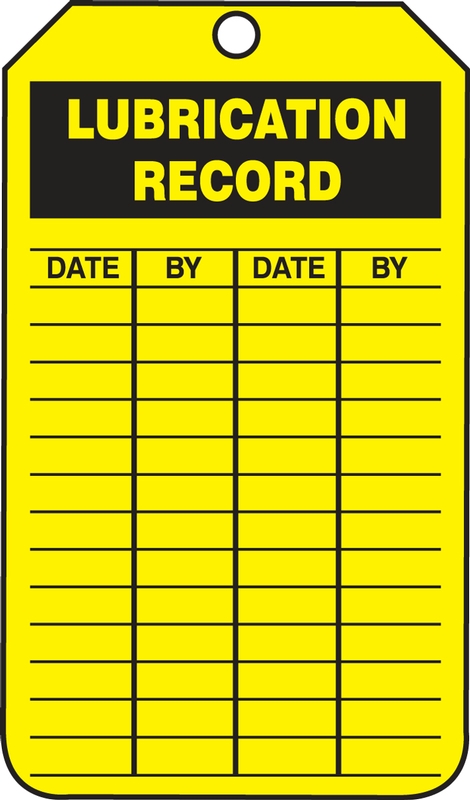 LUBRICATION RECORD