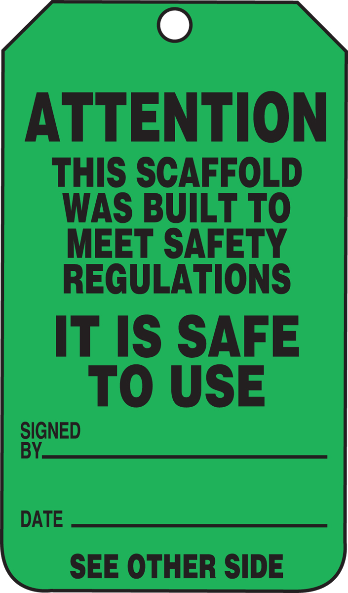 ATTENTION THIS SCAFFOLD WAS BUILT TO MEET SAFETY REGULATIONS IT IS SAFE TO USE