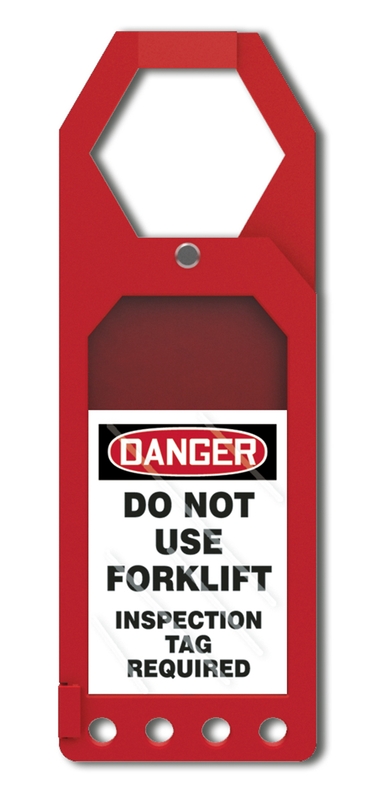Safety Tag, Legend: DANGER DO NOT USE FORKLIFT INSPECTION TAG REQUIRED