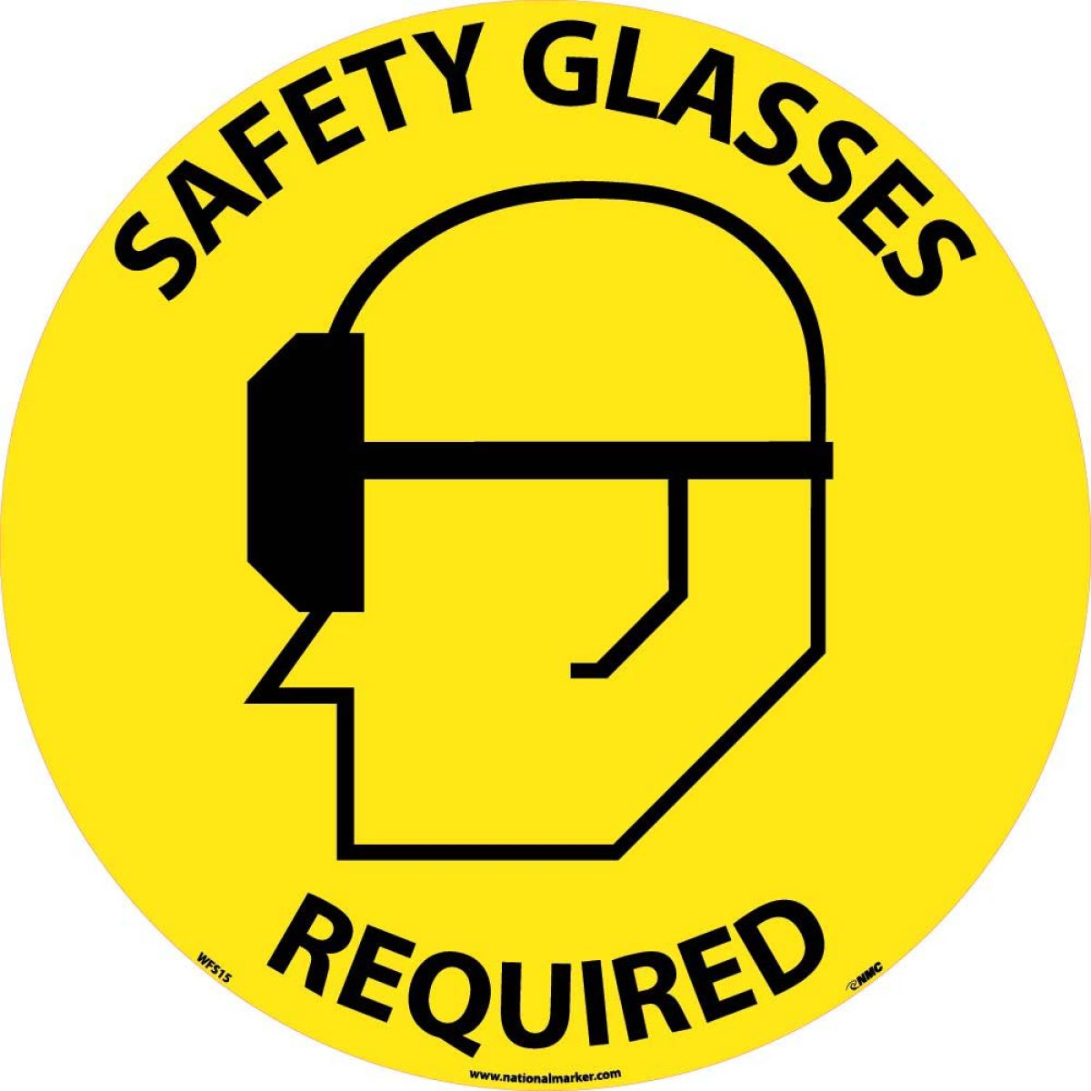 SAFETY GLASSES REQUIRED WALK ON FLOOR SIGN