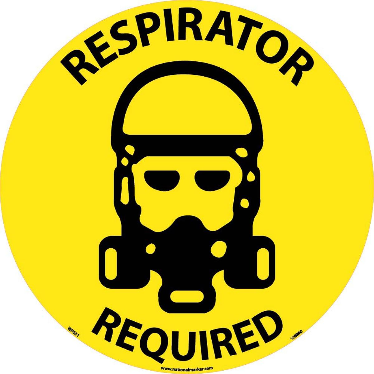 RESPIRATOR REQUIRED WALK ON FLOOR SIGN