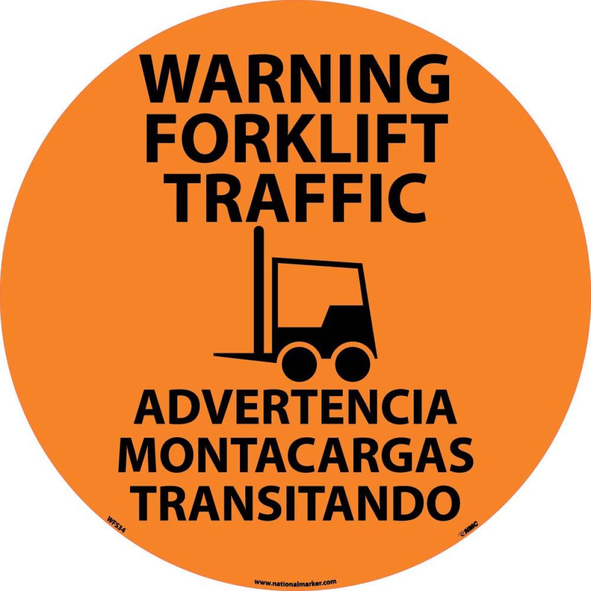 WARNING FORKLIFT TRAFFIC BILINGUAL SIGN