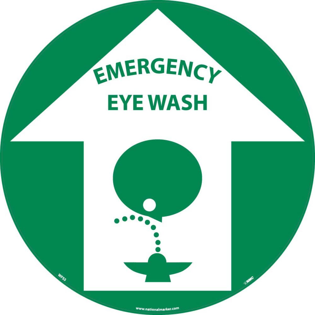EMERGENCY EYE WASH WALK ON FLOOR SIGN
