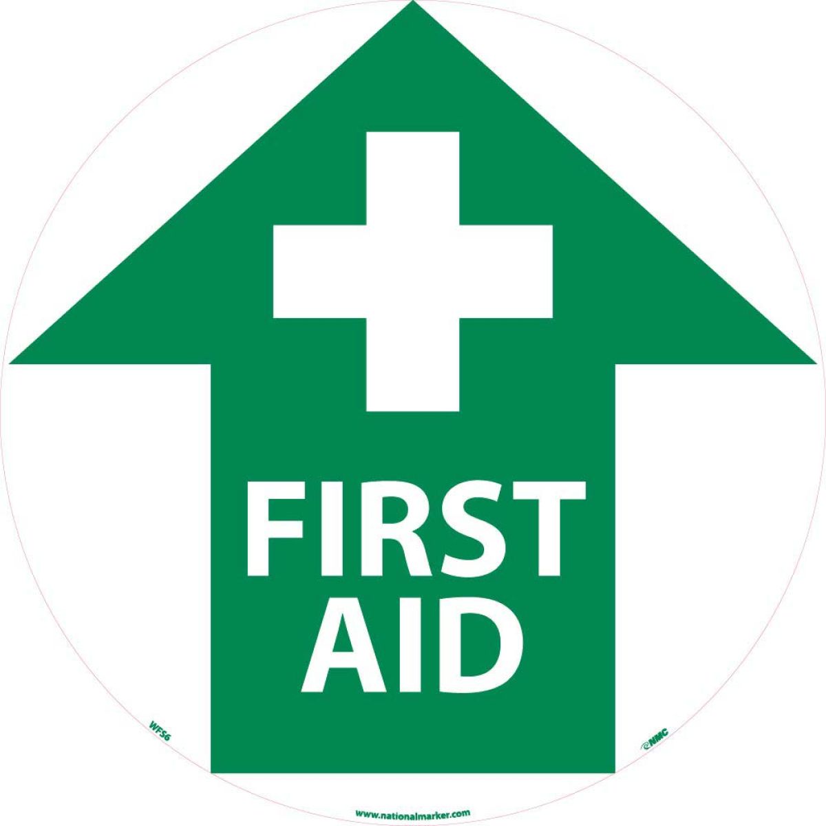 FIRST AID WALK ON FLOOR SIGN