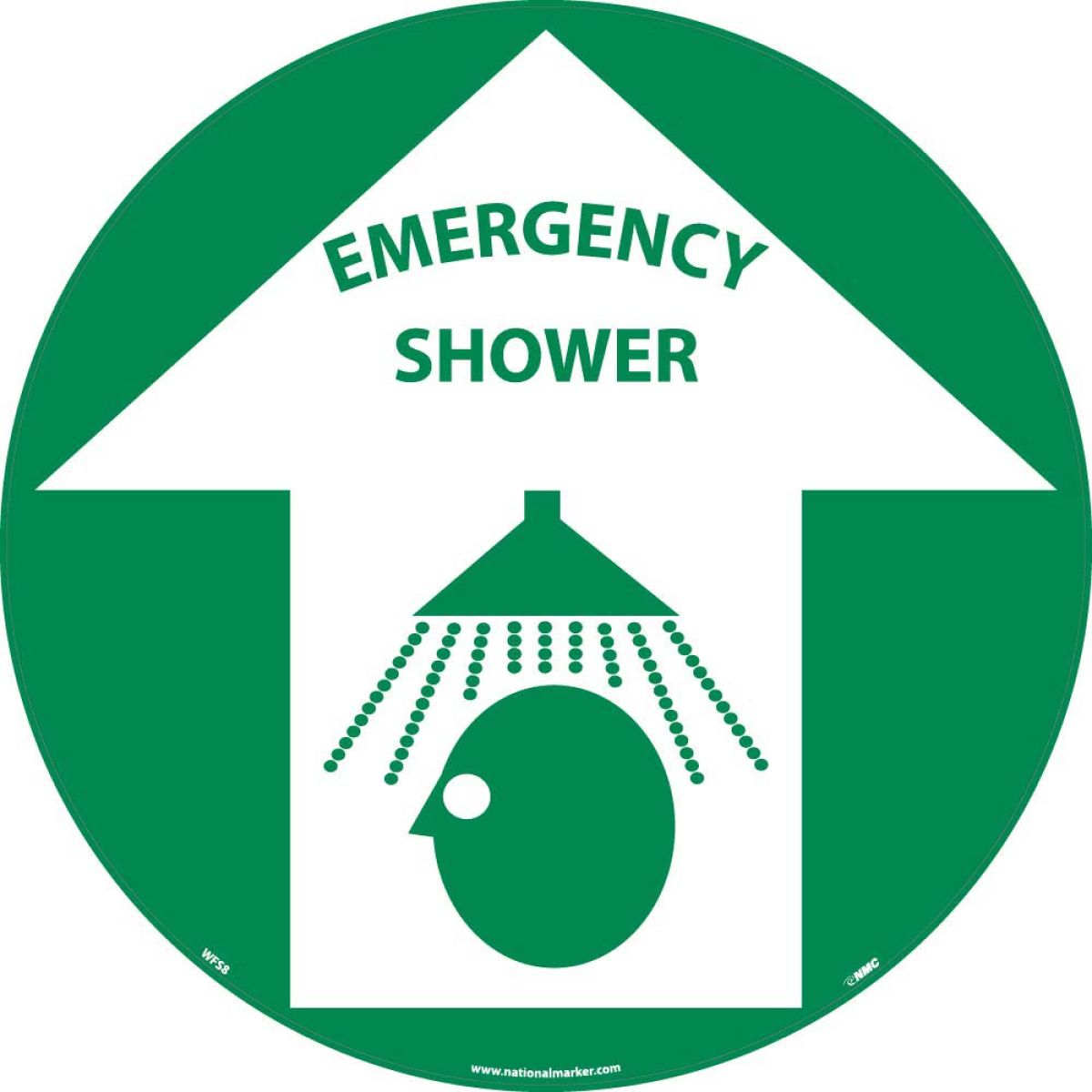 EMERGENCY SHOWER WALK ON FLOOR SIGN