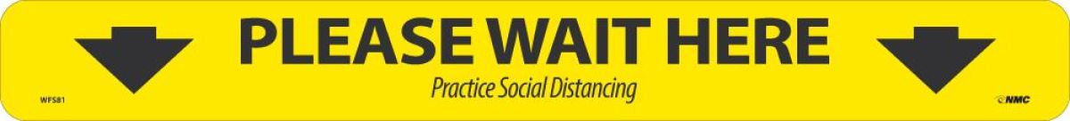 PLEASE WAIT HERE ARROW FLOOR STRIP
