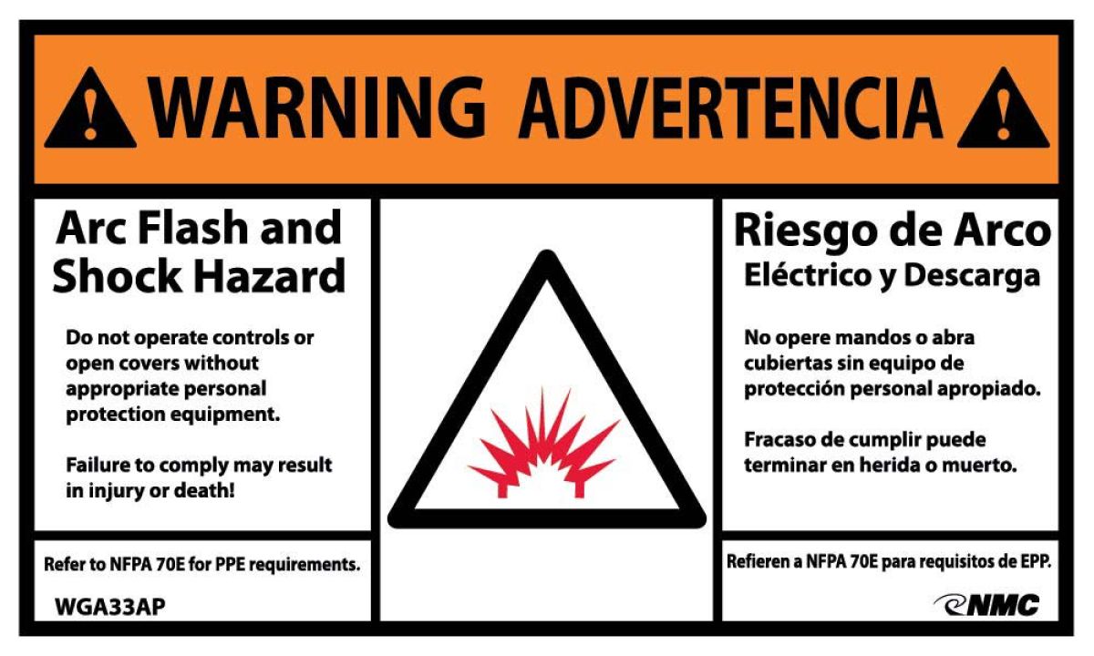 WARNING ARC FLASH HAZARD LABEL