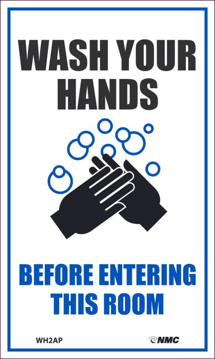 WASH HANDS BEFORE ENTERING ROOM, LABEL