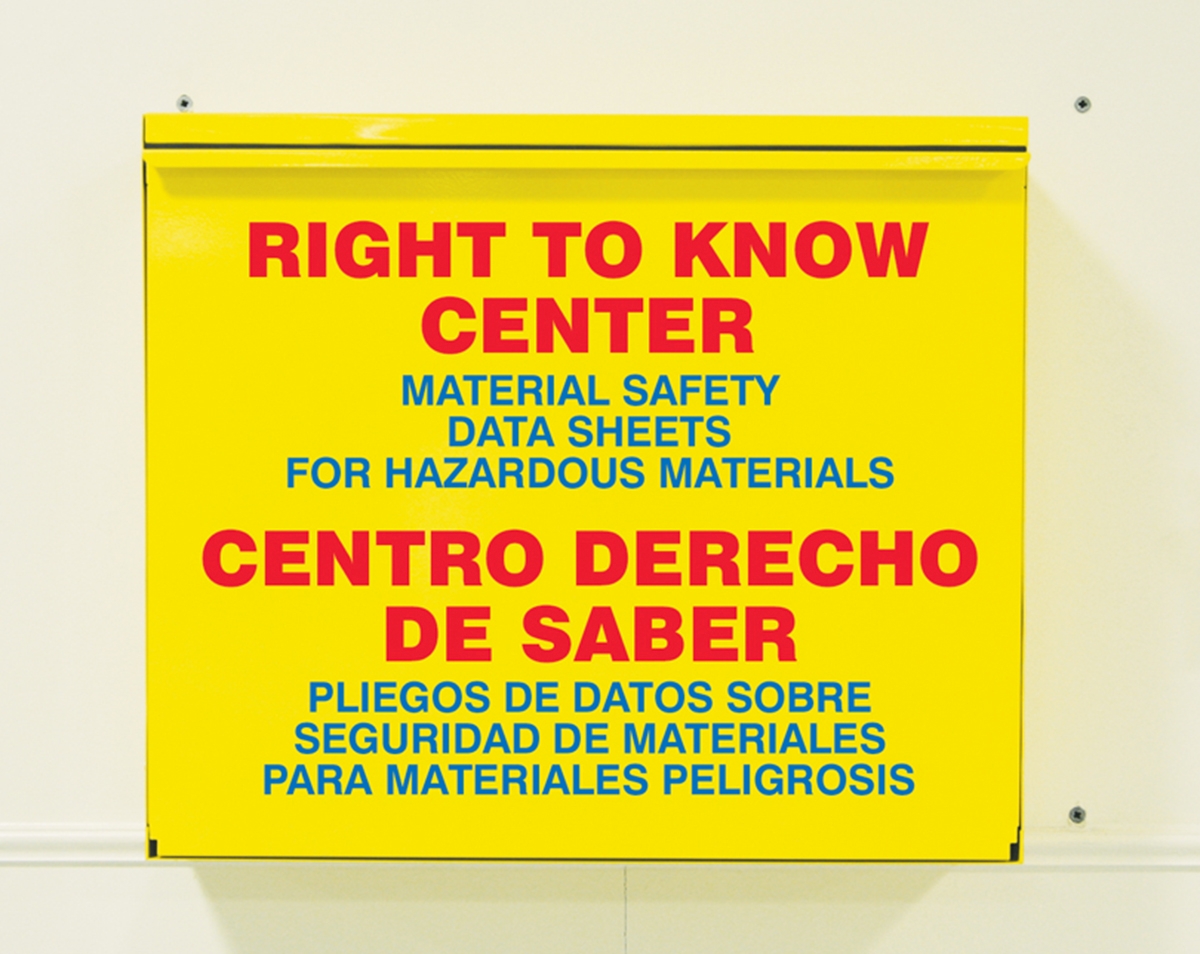 RIGHT TO KNOW CENTER MATERIAL SAFETY DATA SHEETS FOR HAZARDOUS MATERIALS (BILINGUAL)