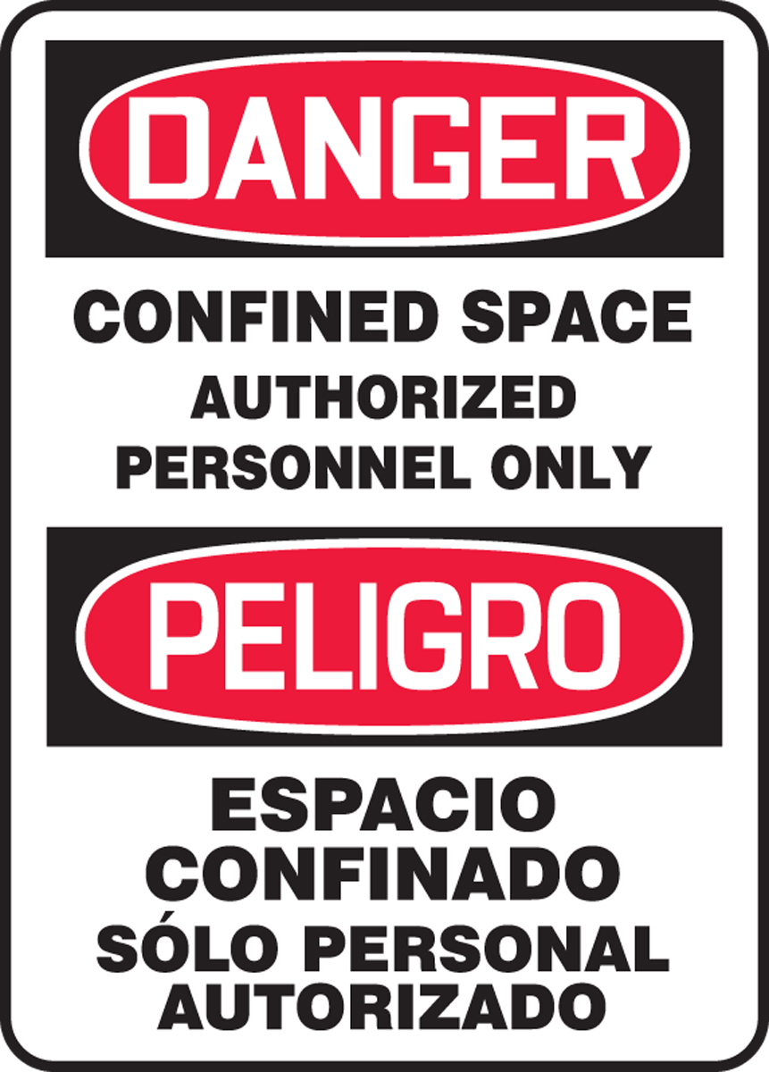 CONFINED SPACE AUTHORIZED PERSONNEL ONLY (BILINGUAL)