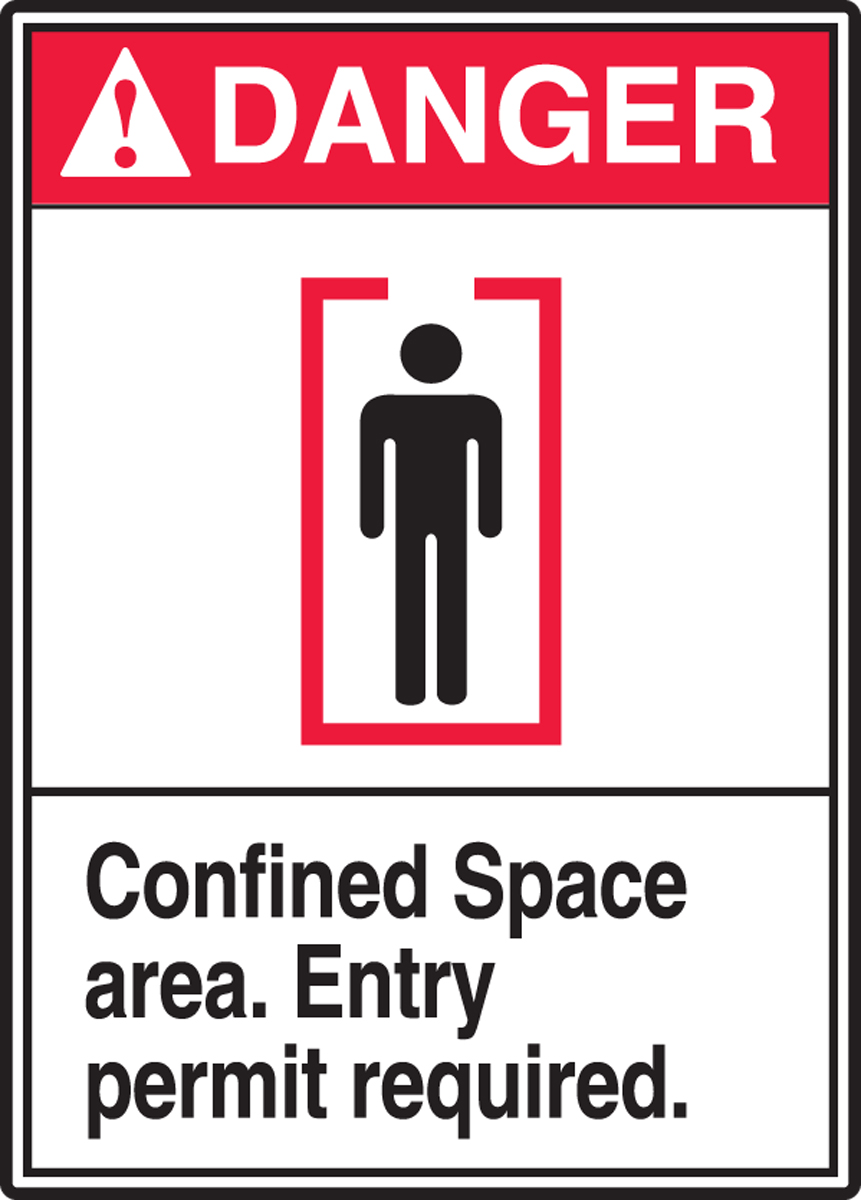 Confined Space. Entry permit required. (w/graphic)