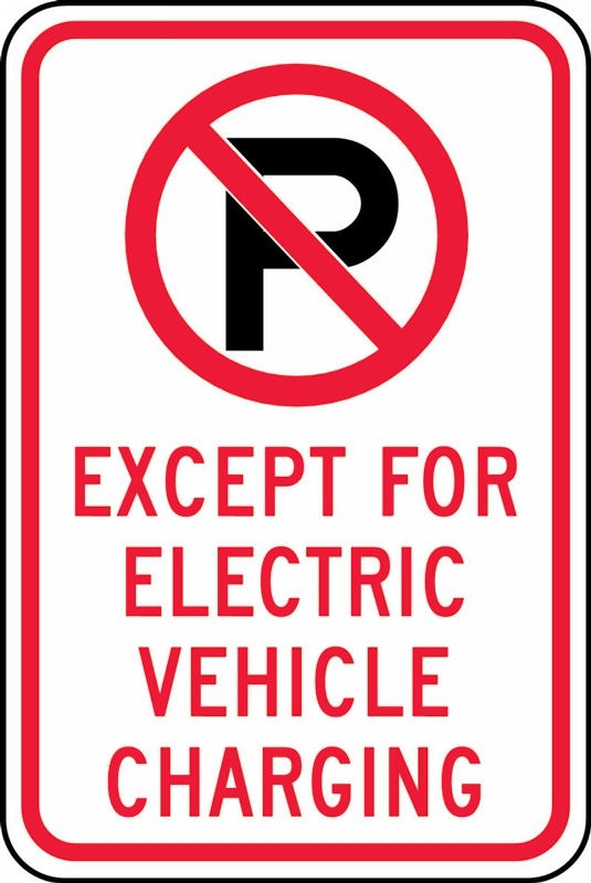 No Parking Except for Electric Vehicle Charging Traffic Sign FRP389RA