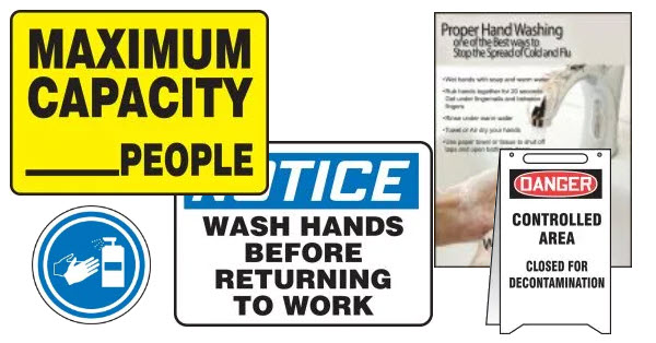 Handwashing and room capacity signs help prevent illness