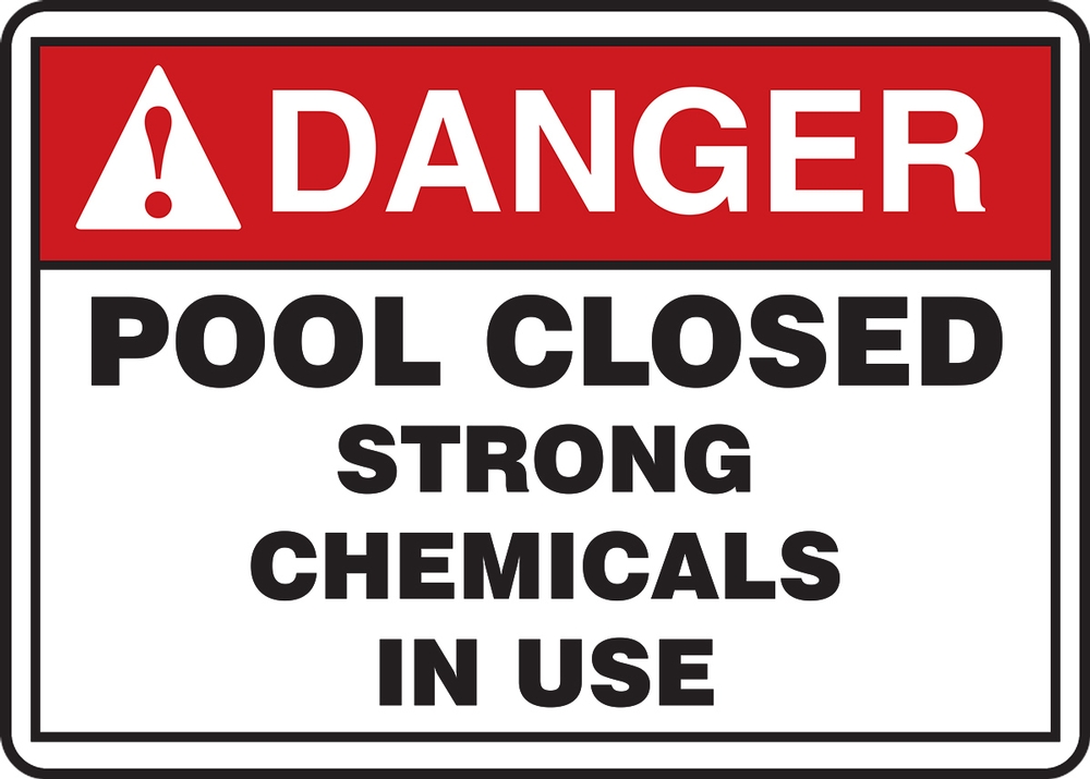 Danger No Swimming Pool Closed Chemicals in Use Label Decal Sticker Retail Store Sign Sticks to Any Surface 8 