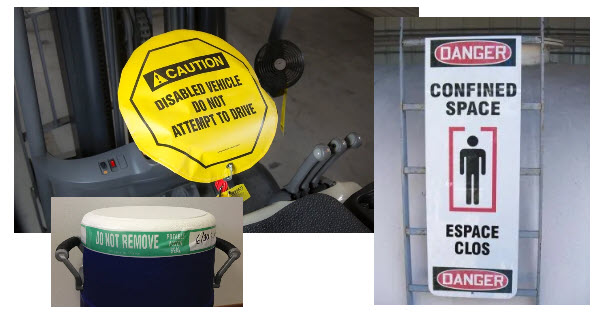 Lockouts for worksite items: forklift, ladder, water cooler