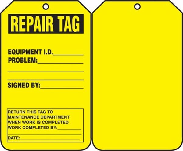 Repair Safety Tags